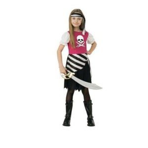 Pirate Halloween Costume Girls Small 6-6X Dress Headscarf
